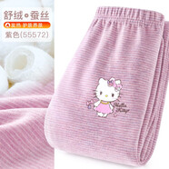 Hello Kitty兒童保暖褲女童秋褲寶寶棉毛褲冬暖暖褲內穿打底褲 紫色 55572 130 適合125-135cm