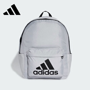 adidas阿迪達(dá)斯雙肩包 學(xué)生書(shū)包男女包電腦包休閑訓(xùn)練健身包旅行包背包 淺灰 IZ1884