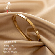 燦典candian手鐲輕奢感鈦鋼小眾不掉色精致ins時(shí)尚設計金色手飾女生簡(jiǎn)約 細16號/無(wú)鉆/金/建議手圍1315.5c