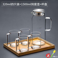 樂(lè )美雅鋼化玻璃杯家用帶把耐高溫大容量喝水杯泡茶杯辦公室綠茶杯