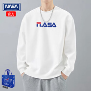 NASAR-FARM官方衛衣男親膚舒適精梳棉打底衫春季學(xué)生寬松重工女生情侶裝上衣 常規衛衣-01-白色 2XL （145-165斤）