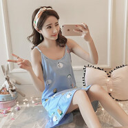 歌佰芬吊帶睡裙女夏季棉質(zhì)吊帶裙夏天睡衣女士性感甜美少女連體衣中長(zhǎng)裙 Y2011 M （80-100斤）