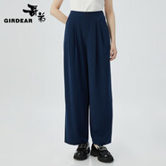 哥弟（GIRDEAR）女裝摩登閃靛藍(lán)休閑闊腿褲馬甲套裝女1100450+1400435 褲子 S (2碼)