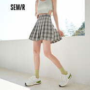 森馬森馬半身裙女jk格紋百褶裙春秋冬季女團風(fēng)短裙小個(gè)子元氣潮流 灰色調0122 165/70A/L