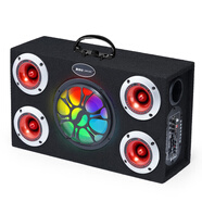 雅奇仕（yacuse）車(chē)載便攜藍牙音響低音炮USB有源音樂(lè )音箱4個(gè)高音12V/24V/220V 黑色彩燈充電手提版 5英寸低音喇叭