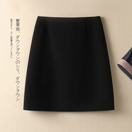 唐謎女裝西裝短裙女夏季2025新款防走光半身裙高腰顯瘦百搭a字包臀裙 黑色【毛呢料】 厚款 M (27)