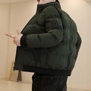 左斯客棉衣男冬季初高中大學(xué)生棉衣外套潮流加厚冬裝面包服棉襖男士棉服 軍綠色 XL