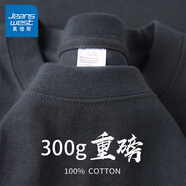 真維斯（Jeanswest）高級(jí)灰300g重磅短袖t恤夏季男女潮牌半袖oversize美式打底體恤衫 深灰色(純色) L (175) (體重130-150斤)
