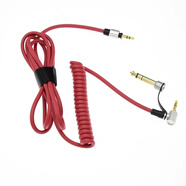 奧拓森魔聲beats pro耳機線3.5轉(zhuǎn)6.5 mm solo音頻dna混音師mixr彈簧彎頭對錄aux音頻線配3.5轉(zhuǎn)6.5音頻頭 紅色音頻線【帶轉(zhuǎn)接頭】