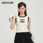 JESSYLINE杰茜萊2024夏新款修身針織衫短款背心女 商場同款 米色 S/160