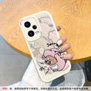 美齡美麗適用紅米note12pro手機(jī)殼貓和老鼠note11Tpro全包note10軟硅膠+卡通情侶個(gè)性 古董白-米白嗷叫恐龍杰瑞Jerry 紅米 Note 10 Pro