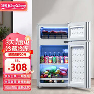 冰熊（bingxiong）小冰箱雙門(mén)迷你小型家用 冷藏冷凍宿舍寢室出租房用辦公室電冰箱節能省電 一級能效 58升銀色【一級能效I全國聯(lián)?！?
                                         title=