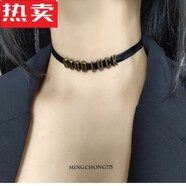 達(dá)禾夢(mèng)手工定制鎖骨鏈姓名英文字母頸帶黑色簡(jiǎn)約項(xiàng)圈短項(xiàng)鏈脖頸鏈 【好運(yùn)】