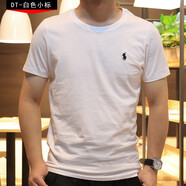 POLO SPORT美國保羅短袖t恤男純棉polo薄款T恤男小馬標刺繡休閑百搭半袖體恤 白色 DTBL-小標 S 建議100-120斤