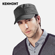 卡蒙（Kenmont）戶(hù)外帽子男四季棉帽子休閑鴨舌帽春秋英倫純色平頂帽2528 灰色(全封款） 均碼 可調節58.5cm