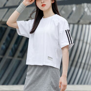 阿迪達(dá)斯（adidas）三葉草短袖T恤女夏季新運(yùn)動(dòng)服訓(xùn)練健身半袖休閑透氣圓領(lǐng)棉質(zhì)女裝 H39016/棉質(zhì)舒適 XS
