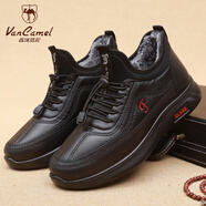 西域駱駝（VANCAMEL）男棉鞋加絨保暖冬季中老年人爸爸運(yùn)動(dòng)休閑鞋老人健步鞋 黑色 41