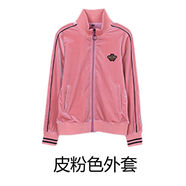 BJORN MOAN金絲絨套裝女2025春秋新款時(shí)尚休閑運動(dòng)服套裝寬松衛衣三件套 粉色#895 外套 M 建議80-100斤
