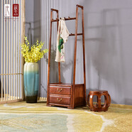 比藝 比藝 紅木家具非洲花梨（學(xué)名：刺猬紫檀）新中式實(shí)木衣帽架鞋柜一體掛衣架柜子