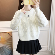 莉紗芙特2025年春秋季新款打底針織衫女士裝毛衣外套內搭可外穿洋氣上衣服 白色 均碼 （建議：85-128斤）