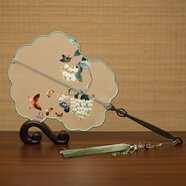 RSRDDY惠定制蘇州刺繡團扇古風(fēng)繡花宮扇中國雙面繡漢服美扇子擺件道具禮 紅色01款