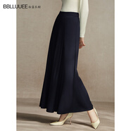 粉藍衣櫥大氣時(shí)尚A廓形直筒褲2024冬款簡(jiǎn)約針織闊腿長(cháng)褲535K797 水墨藍 S