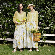 片斷（dribs＆drabs）片斷連衣裙女夏季新款小清新茶系穿搭一整套洋氣薄荷綠長(cháng)裙 綠白 S