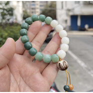 洛河 抖音同款原生態(tài)菩提手串繞指柔菩提根漸變手鏈佛珠手串文玩 蓮花吊墜好運(yùn)連連款【11-12MM手串款】