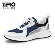 零度尚品男鞋休閑鞋 新款男士運動輕便透氣網(wǎng)面鞋軟底減震戶外鞋子 藍色 40