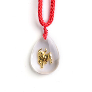 夢(mèng)逸十二生肖吉祥水晶吊墜 本命年紅繩項鏈 男女款 項墜飾品配飾 生肖吊墜牛