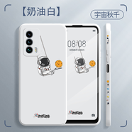 簡普 魅族18s手機殼 魅族18手機殼 鏡頭全包直邊液態(tài)硅膠軟殼保護套防摔個性卡通動漫潮牌男女新款 魅族18S 【奶白+宇宙秋千】水凝膜