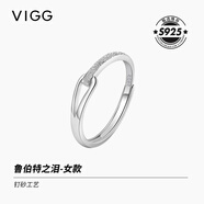 VIGG魯伯特之淚情侶戒指925銀對戒七夕情人節(jié)生日禮物送女友老婆紀念 魯伯特之淚戒指（女款單戒）
