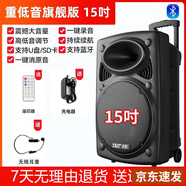 先科（SAST）廣場(chǎng)舞音響專業(yè)戶外k歌音箱帶話筒家用拉桿藍(lán)牙手拉麥克風(fēng) 15吋+單耳麥