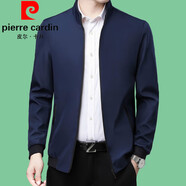 皮爾卡丹（pierre cardin）2024新款春秋季男士外套商務(wù)休閑男裝夾克外套中年翻領(lǐng)爸爸裝針織 藏藍色【立領(lǐng)螺紋袖口】 XL 180/96A 130-145斤