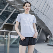 阿迪達(dá)斯（adidas）三葉草短袖T恤女夏季新運(yùn)動(dòng)服訓(xùn)練健身半袖休閑透氣圓領(lǐng)棉質(zhì)女裝 GN2975/棉滌混合/柔軟膚 XS
