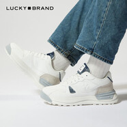 LUCKY BRAND板鞋 男【專柜款】四葉草舒適透氣小白鞋真皮休閑鞋戶外徒步鞋 【幸運(yùn)四葉草】白色 39