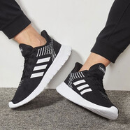 阿迪達(dá)斯（adidas）男鞋2025新款運動鞋舒適輕便慢跑鞋耐磨緩震休閑鞋網(wǎng)面透氣跑步鞋 F36331/黑色/白色三條紋 45