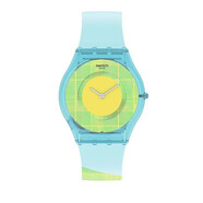 Swatch 斯沃琪瑞士手表 BIG BOLD星球系列禮盒款 著陸在即 男女石英表 藍(lán)色紗麗  SS08Z104