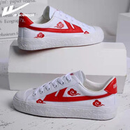 回力男鞋女鞋低幫百搭帆布鞋小白鞋板鞋休閑鞋軟底舒適百搭籃球鞋 3L-878白紅無(wú)盒 36