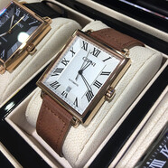 西亞尼（CIRNI）免費刻字品牌方形手表男表全自動(dòng)機械表 男士手表真皮帶防水時(shí)尚 棕皮金白  CI6066【精品推薦】