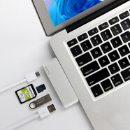 久宇  拓展塢適用蘋果/華為筆記本電腦轉接器微軟/聯(lián)想/惠普二合一筆記本轉接頭USB硬盤HDMI投影PD讀卡 USB-C轉2個USB+讀卡+PD多功能拓展塢 惠普HP薄銳/暢游人/幽靈Type-c接口
