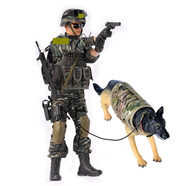 Double Horses和平使命1/6兵人模型 軍人士兵特種兵人偶 仿真關(guān)節(jié)可動(dòng)人偶玩具 武J+狼犬（迷彩犬衣）