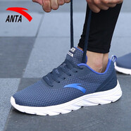 安踏（ANTA）男鞋運(yùn)動(dòng)鞋2025新款網(wǎng)面透氣休閑鞋戶(hù)外輕便軟底舒適跑步鞋男 深藍(lán)/正藍(lán)/安踏白 44.5