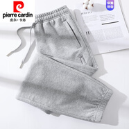 皮爾卡丹（pierre cardin）深灰色棉衛(wèi)褲女秋冬款百搭休閑長(zhǎng)褲高腰運(yùn)動(dòng)褲大號(hào)寬松束腳褲子 淺灰色-長(zhǎng)*褲款 M