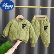 迪士尼（Disney）嬰兒冬裝棉衣套裝男0-1歲半2兩件套衣服秋冬季外出服寶寶棉襖 綠色 90 cm