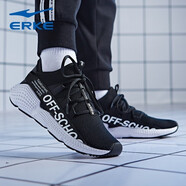 鴻星爾克（ERKE）女鞋運動(dòng)鞋春夏季新款透氣耐磨輕便跑步鞋女子時(shí)尚簡(jiǎn)約休閑鞋女 0226正黑/正白 35