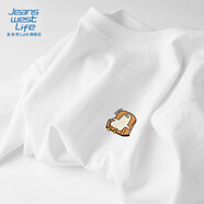JEANSWEST LIFE真維斯白色t恤男士純棉夏季寬松休閑短袖情侶潮牌男女款半袖體恤