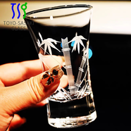 東洋佐佐木日本進(jìn)口東洋佐佐木玻璃手工切子刻花清酒杯二兩小白酒杯烈酒杯子 高款竹切子清酒杯 110ml 1只