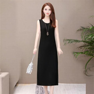俏婷朵連衣裙莫代爾外穿吊帶裙子女夏季中長(cháng)款內搭黑色襯裙寬松背心裙 117 長(cháng)款 【黑色】 L 建議90-105斤