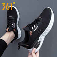 361°女鞋運動(dòng)鞋女跑步鞋秋季新款網(wǎng)鞋361女鞋旅游鞋網(wǎng)面透氣休閑鞋子 曜石黑/亮古2215F 36